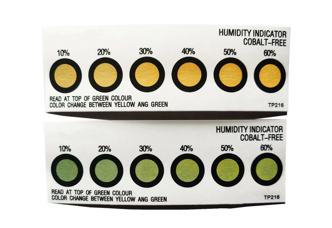 6 Dots 10%-60% Eco-Friendly No Cobalt No Halogen Yellow to Green Humidity Indicators Hic