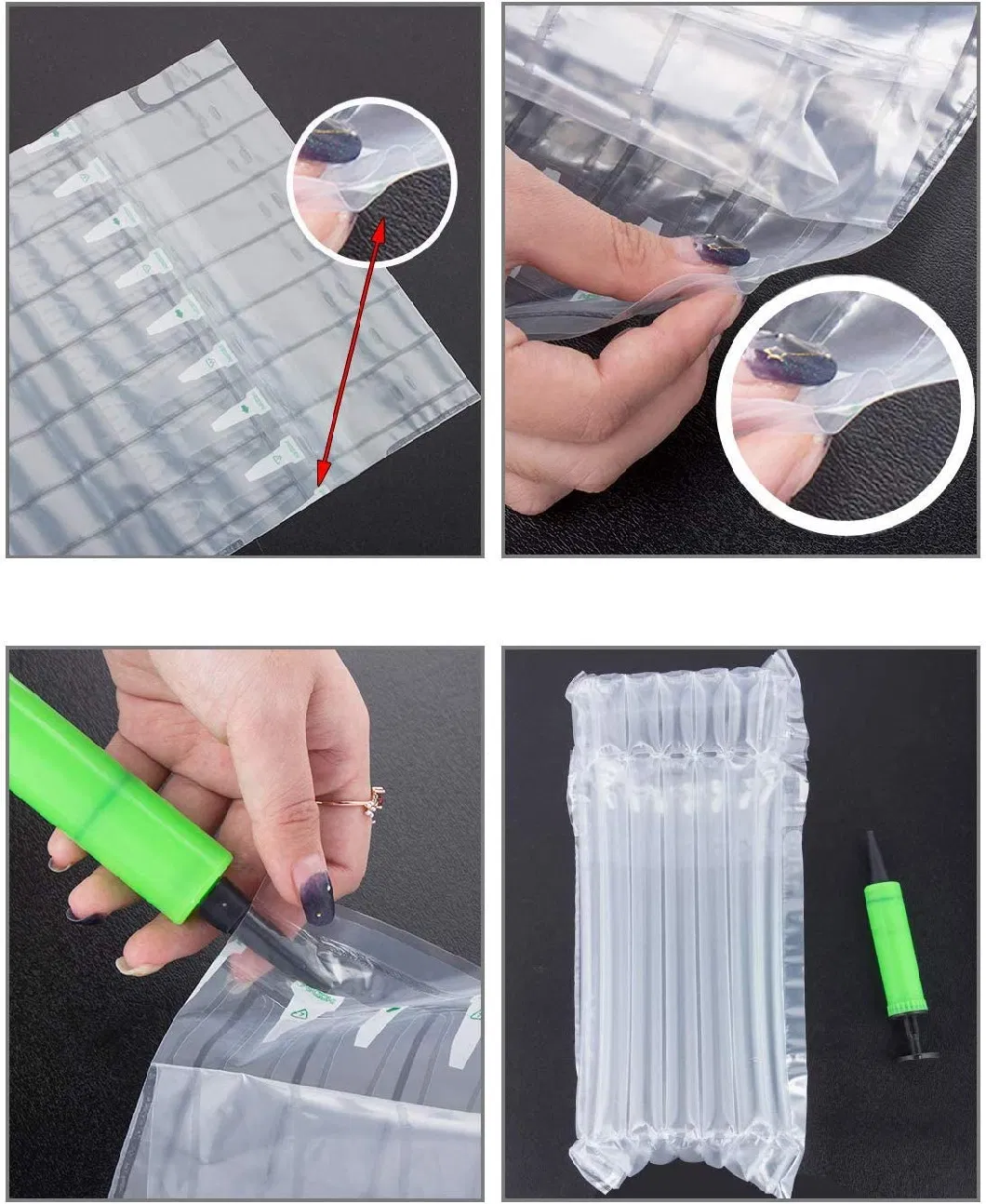 Packaging Toner Cartridge Inflatable Bubble Column Air Filled Packaging Bag