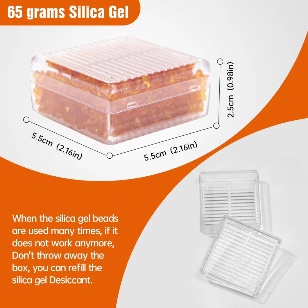 Reusable Silica Gel Desiccant with Indicator ABS Box Dehumidifier Best Desiccant for Camera Bags
