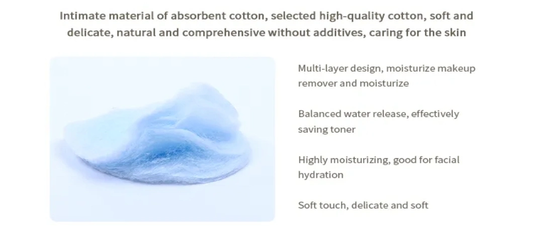OEM 100% Cotton Facial Toner Wet Square Cotton Pad 100PCS/Bag